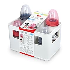 NUK 10225088 - Disney Mickey Mouse First Choice Starter Set mit 4 Anti-Colic Weithalsflaschen 2 x 150 ml und 2 x 300 ml mit Silikonsauger und Flaschenbox