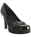 Gucci black patent horsebit moc toe pumps