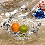 Large Basket with Grape Design - Basket