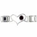 January Garnet Birthstone Id Heart Italian Charms Bracelet Link