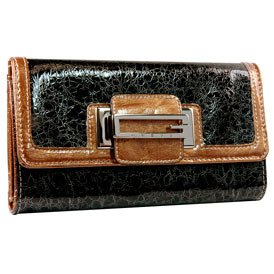 Buy Ladies Camden Brown Black Synthetic Leather Tri-Fold Wallet by Guess by GUESS