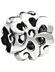 SilveRado(tm) MS017 Sterling Silver Double Flower Bead / Charm
