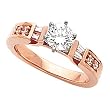 18K Rose Gold Diamond Engagement Ring Semimount - CENTER STONE NOT INCLUDED - 0.27 Ct.