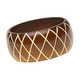CrissCross Brown Resin Bangle Bracelet