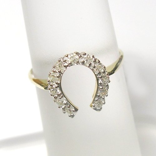 10K Yellow Gold Diamond Horseshoe Rings - 0.25 Ct.