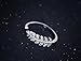 SmallDragon Women's 925 Sterling Silver Cubic Zirconia Leaf Tail Ring (Adjustable)