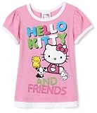 Hello Kitty Girls 2-6x Puff Sleeve Friends Screen Tee,Doll Pink,5