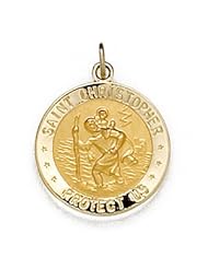 St. Saint Christopher/Us Marine Corps USMC Medal Pendant Gift Medal Pendant 14K Gold Yellow R41579