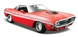 Maisto 1/24 Scale Diecast 1970 Dodge Challenger R/t Convertible in Color Red with Black Top