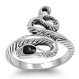 Sterling Silver Plain Polished 2mm Slytherin Snake Ring