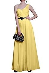 Floor Length One Shoulder Chiffon Evening Dress/Bridesmaid Dress/Prom Dress 