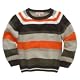 Blue Zoo Orange and khaki striped crew neck jumper
