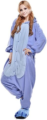 Ucsports Cute Cartoon Animal Onesie Sleepwear Pajamas Cosplay Hoodie Cartoon Party Halloween Sleepwear (XL, 55 Cartoon Stitch)