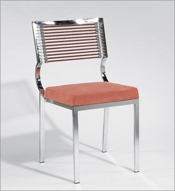 Euro Style 0-2688 Elliot Fabric Orange Fabric/Chrome 2 Pack