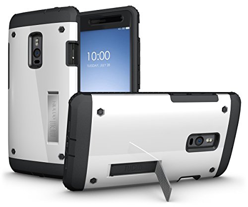 OnePlus 2 Case - TUDIA Ultra Tough OMNIX [Heavy Duty] Hybrid Full-body Protective Case with Front Cover and Built-in Screen Protector / Impact Resistant Bumpers Cover for OnePlus Two (White)