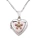 Childrens Sterling Silver Heart Enamel Diamond Pendant w/Chain