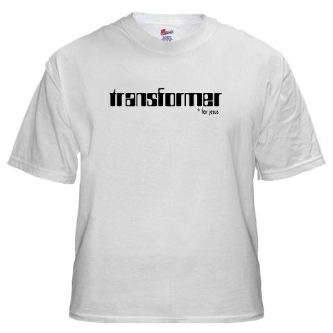  Bishop Transformer on Back Shirt Religion White T-Shirt by CafePress