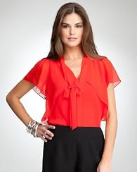 Smock Yoke Ruffle Tie Top