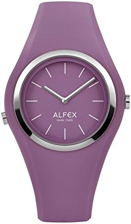 Alfex IKON 5751/951 Sweet Lilac Stainless Steel Polished Wrist Watch with Purple Silicon Strap