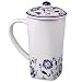 Lidded Camellia Tea or Coffee Mug - Ceramic, Fair Trade