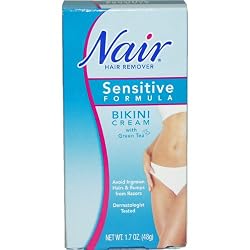 Sensitive Formula Bikini Cream with Green Tea Hair Remover by Nair, 1.7 Ounce