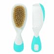 Chicco 66003320000 - Cepillo de cerdas naturales y peine, color azul