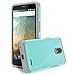 ZTE Sonata 3 Case, RANZ Grey with Aqua Blue Hard Impact Dual Layer Shockproof Bumper Case For ZTE Sonata 3 / ZTE Prestige / ZTE Avid Plus / ZTE Chapel / ZTE Maven 2