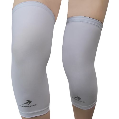 Knee Sleeves (1 Pair, White S) Compression Men & Women Basketball