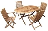 Review Firmans  / 150x97cm Oval Easy Fold Table with 4 Westminster Folding Armchairs
