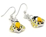 925 Sterling Silver Murano Millefiori Bee Earrings