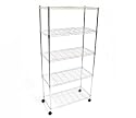 Seville Classics SHE14305 Home Style Mobile 5-Shelf Storage System, Chrome