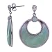 Sterling Silver Green Jade and Diamond Earrings