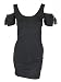 For Love & Lemons womens foxy black arm zip off shoulder dress M
