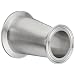 Dixon B3214MP-G200150 Stainless Steel 304 Sanitary Fitting, Clamp Eccentric Red Fiberglassucer, 2" Tube OD x 1-1/2" Tube OD