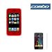 Red Durable Rubber Soft Silicone Skin Cover Case + Premium Clear Durable Reusable LCD Screen Protector for Apple Ipod Touch Itouch 8Gb 16GB 32Gb 2G 2nd Generation