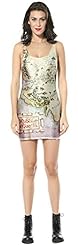 Scoop Neck Polyester/Spandex Sheath Full Length Tropical Print Mini Dress 