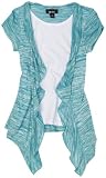 41rp0vizMiL. SL160  Amy Byer Girls 7 16 Marled Two fer Ruffled Front Top, Teal, Medium Reviews