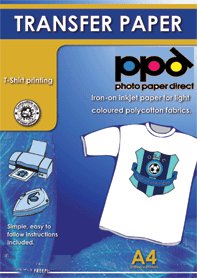 A4 Inkjet Iron On Transfers Paper / T Shirt Transfers - Light T Shirt x 20 Sheets