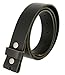 100% Solid Cowhide Leather Belt Strap (Black, 36)