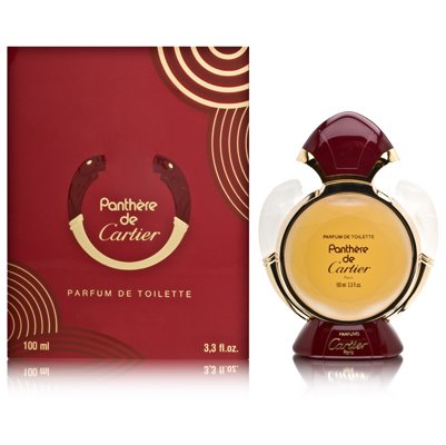 Panthere de Cartier by Cartier for Women 3.4 oz Parfum de Toilette Splash in Rechargeable Vintage Case with White Panthers