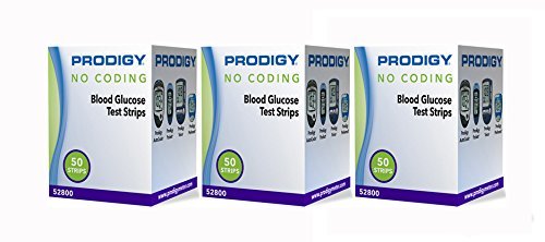 Prodigy No Coding Blood Glucose Test Strips, 150ct
