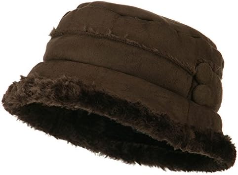 Women's Faux Suede Bucket Hat - Brown
