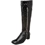 Aquatalia by Marvin K. Women's Vavoom Knee-High Boot,Black Crocco Patent,9.5 M US