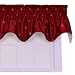 Ellis Curtain Fleur Di Lis Faux Silk Lined Duchess Filler Valance Window Curtain, Red