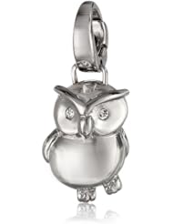Fossil Owl Silver Charm