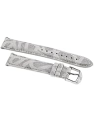 Michele 18Mm White &Amp; Silver Fashion Patent Ms18aa350127 Strap