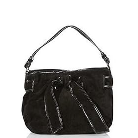 Kooba Bonnie Suede Shoulder Bag (Black/Black)