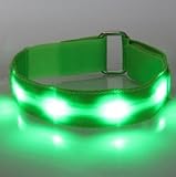 AISON(TM) Silicone Safety Flashing LED Light up Led Armband-Green