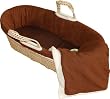 Tadpoles Micro-Suede Moses Basket Set, Choc Brown