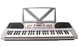 Electronic Portable Piano Keyboard with AC adapter- 54 Keys Silver